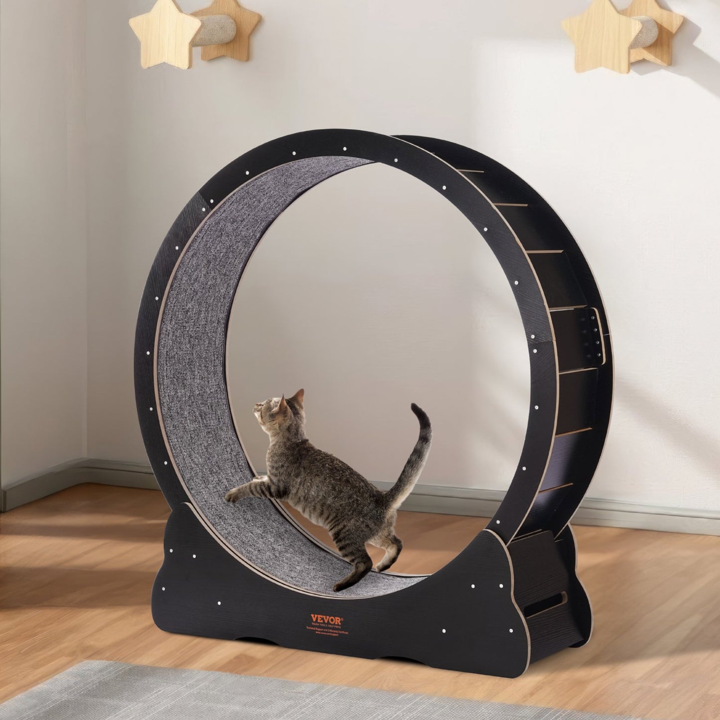 PounceWheel Cat Exercise Wheel – Silent 43" Running Wheel for Indoor Cats