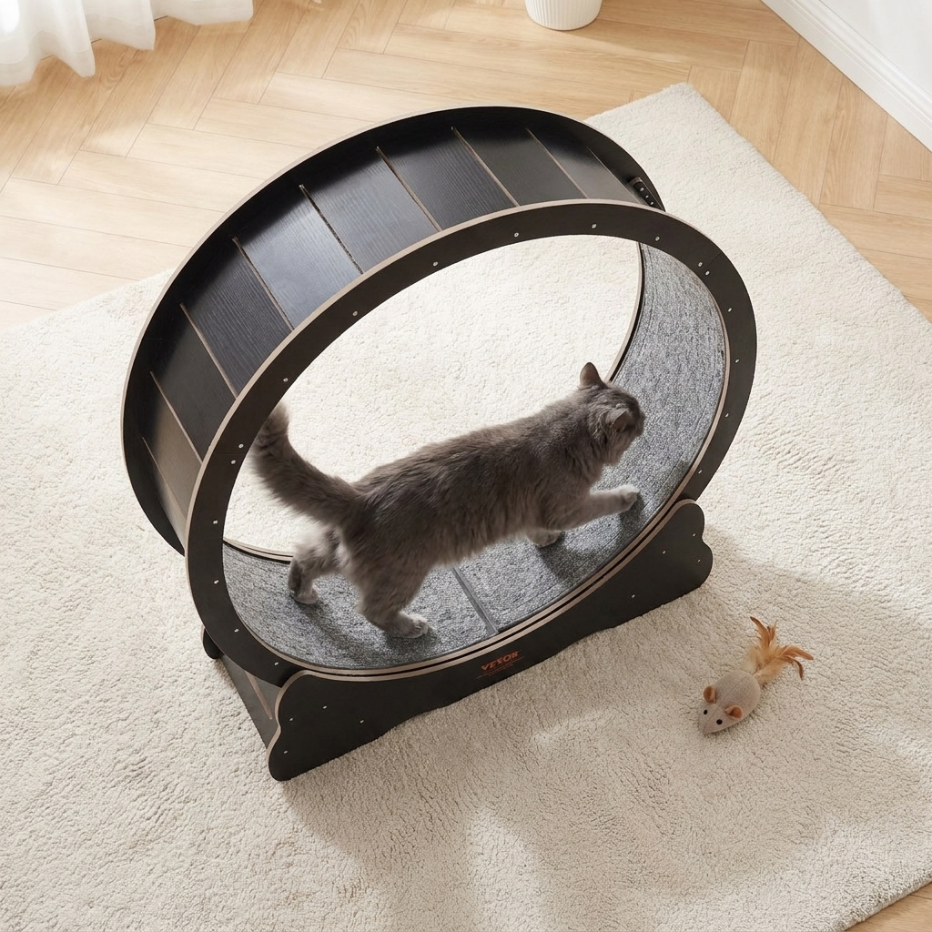 PounceWheel Cat Exercise Wheel – Silent 43" Running Wheel for Indoor Cats