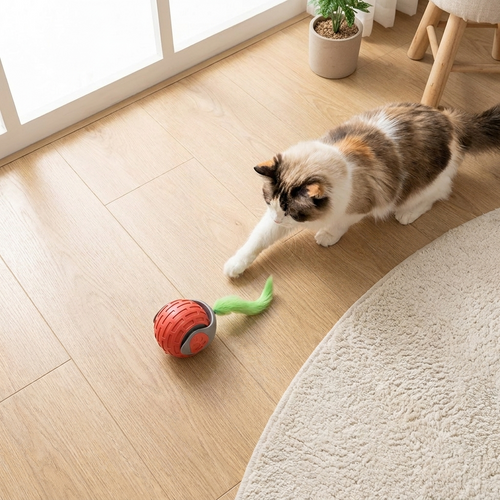 PounceBall Smart Rolling Cat Toy – USB-Rechargeable Automatic Teaser